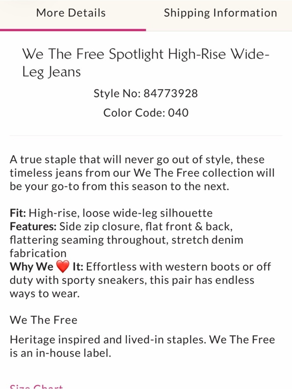 FREE PEOPLE We The Free Spotlight High-Rise Wide Leg Jeans 27 - Picture 2 of 7